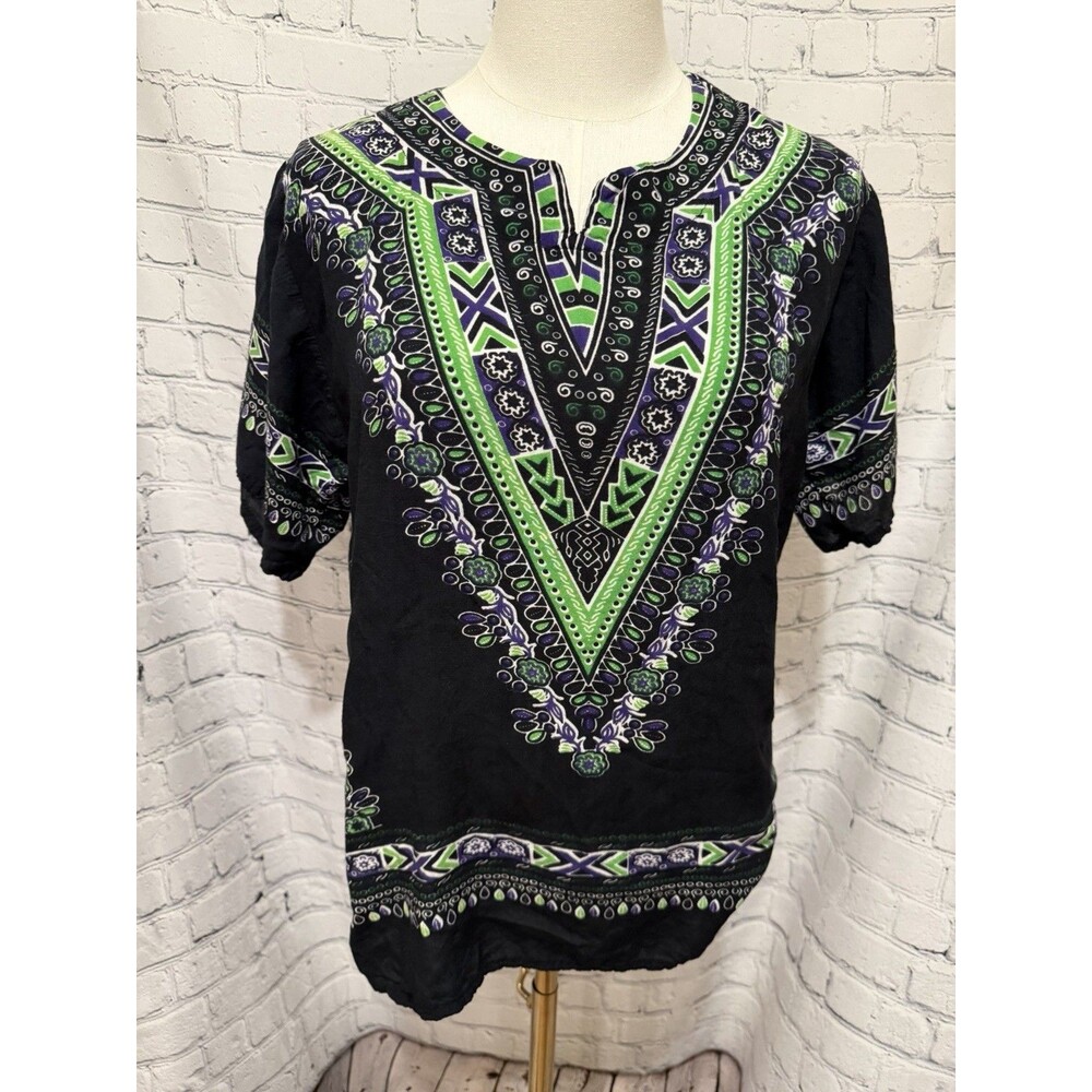 Kukuh Batik Unisex African Dashiki Short Sleeve Shirt S/M
